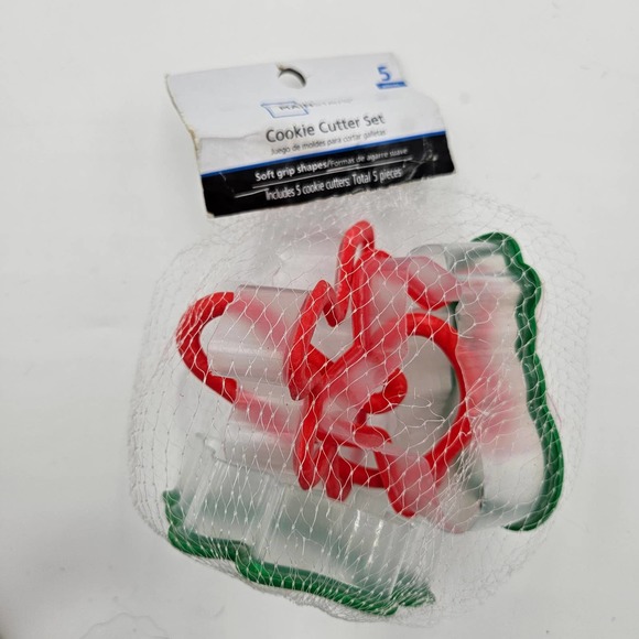 Mainstays Soft Grip Christmas Cookie Cutters Set Of 5 - Picture 1 of 9